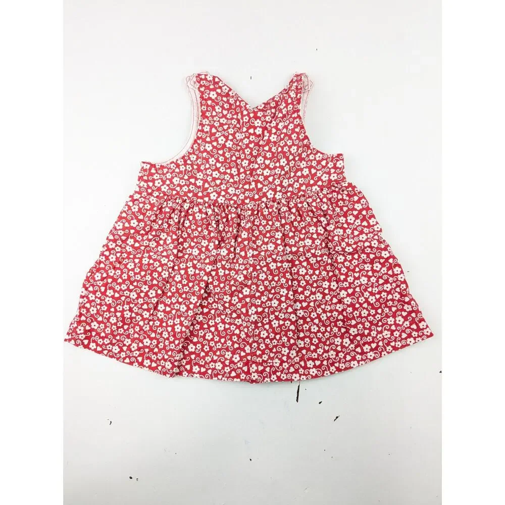 Vintage Oshkosh B'gosh Girls Red Floral Jumper - 18 Months